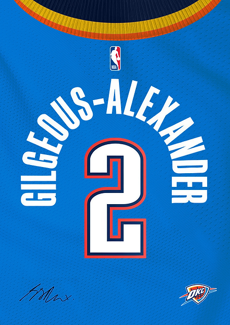 Thunder Signature Jersey- Shai Gilgeous-Alexander / PLATINA