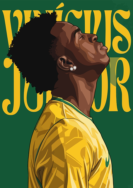 Vinicius Junior Brazil Soccer Poster / PLATINA