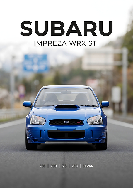 Subaru Impreza WRX STI Poster / PLATINA