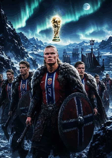 Erling Haaland Viking Warrior Poster / PLATINA