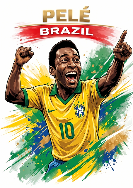 Pelé Brazil Soccer Legend Illustration / PLATINA