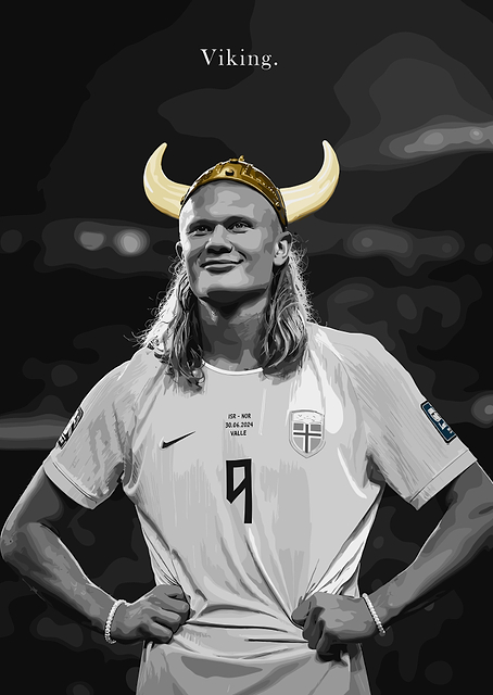 Erling Haaland Viking Poster / PLATINA