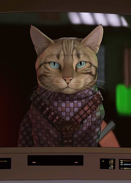 Embark on an interstellar journey with Cat in Space, a standout piece from The Next Generation Cats collection, paying homage to Science-fiction classics. 