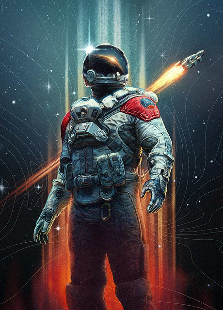 Embark on an extraordinary voyage with the Journey into the Starfield digital artwork, perfect for devotees of Bethesda`s intergalactic storytelling and Zenimax`s awe-inspiring universes. 