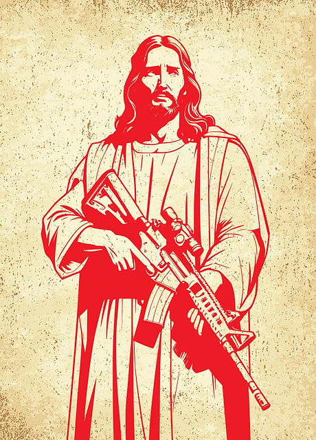 Jesus Christ with a rifle!