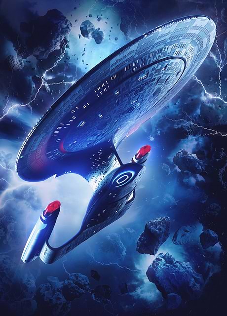 Fascinating metal poster featuring officially licensed Star Trek art. Celebrate Star Trek Day with this exlusive USS Enterprise D poster. Live long and prosper!