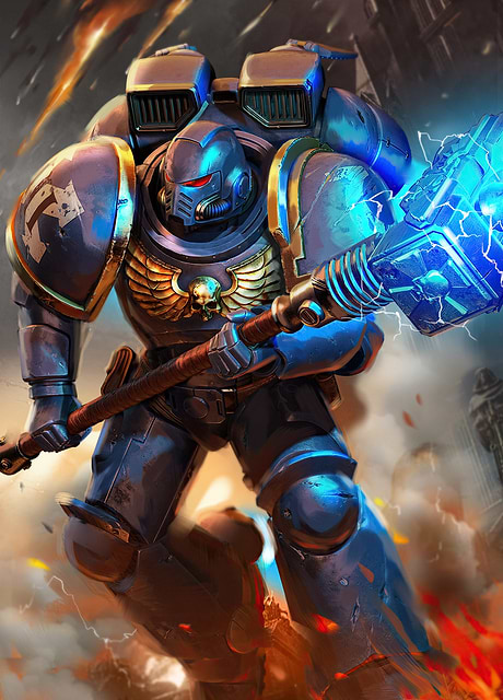 Fascinating metal poster featuring officially licensed Warhammer art