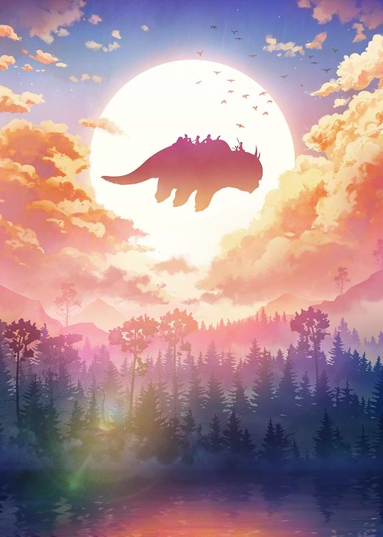 This metal poster features officially licensed Avatar: The Last Airbender art