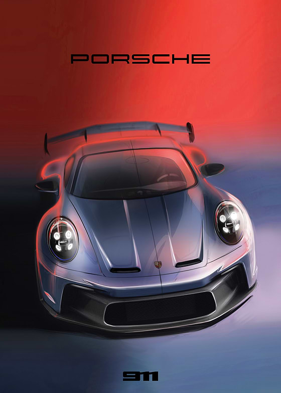 Metal poster featuring officially licensed Porsche artwork. Celebrate the storied legacy of Porsche automotive excellence and motorsports with this Porsche 911 poster.