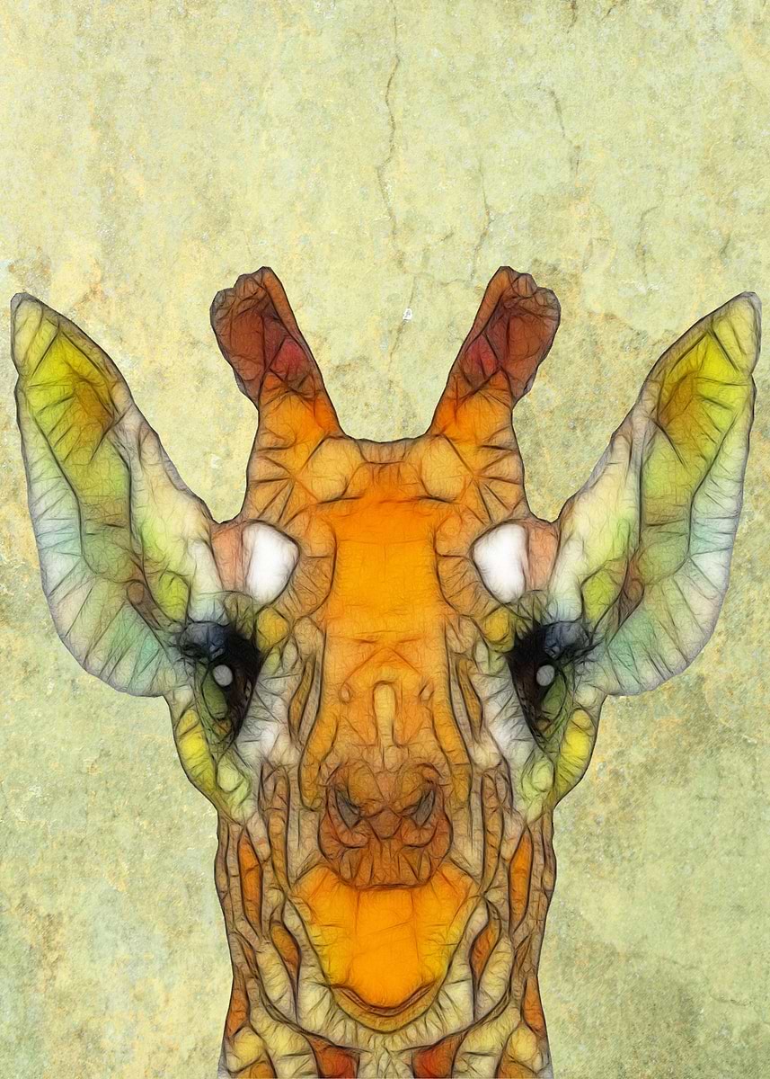 'abstract giraffe' Poster, picture, metal print, paint by Ancello ...