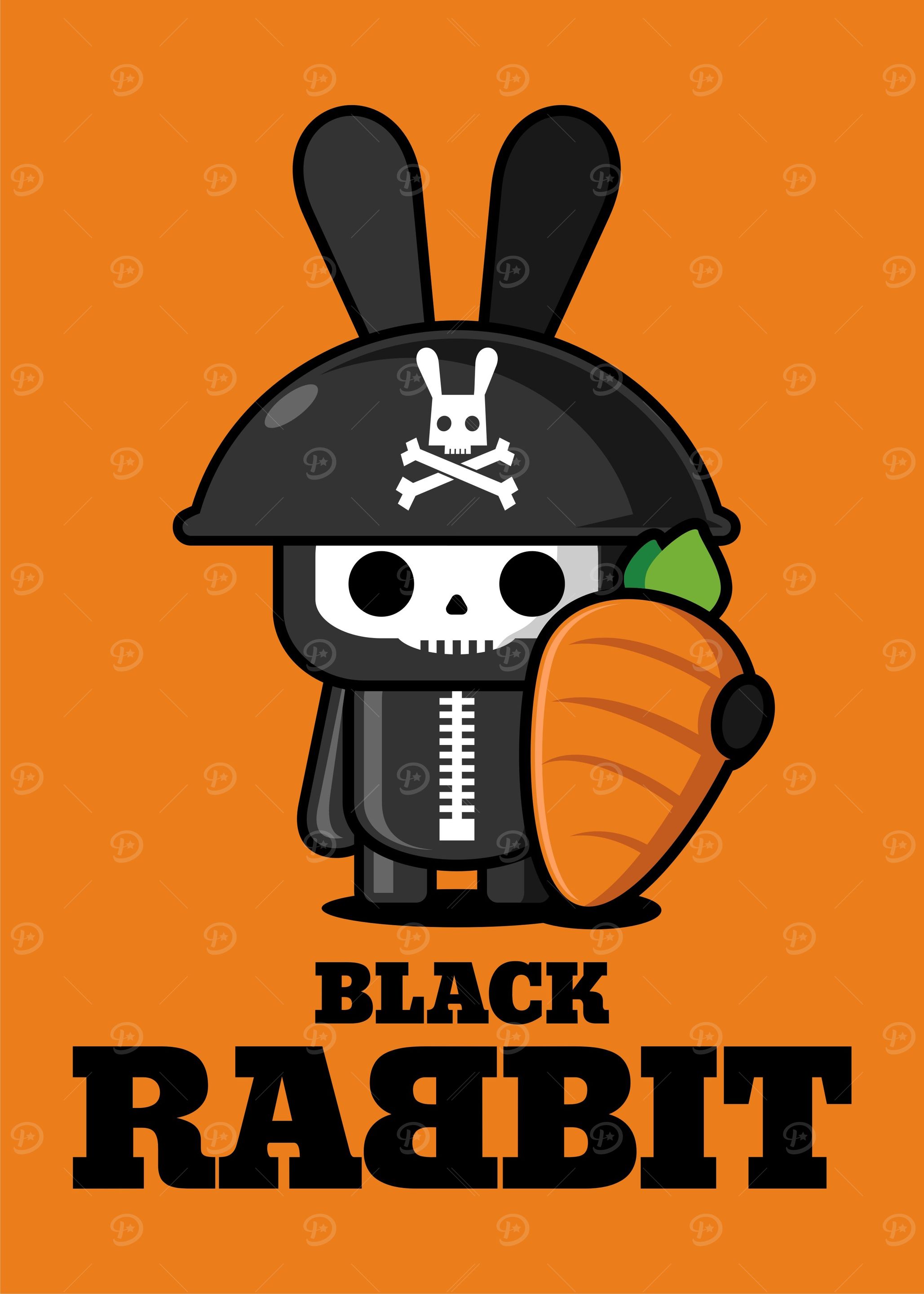 'Black Rabbit' Poster, picture, metal print, paint by Mochamad Arief ...