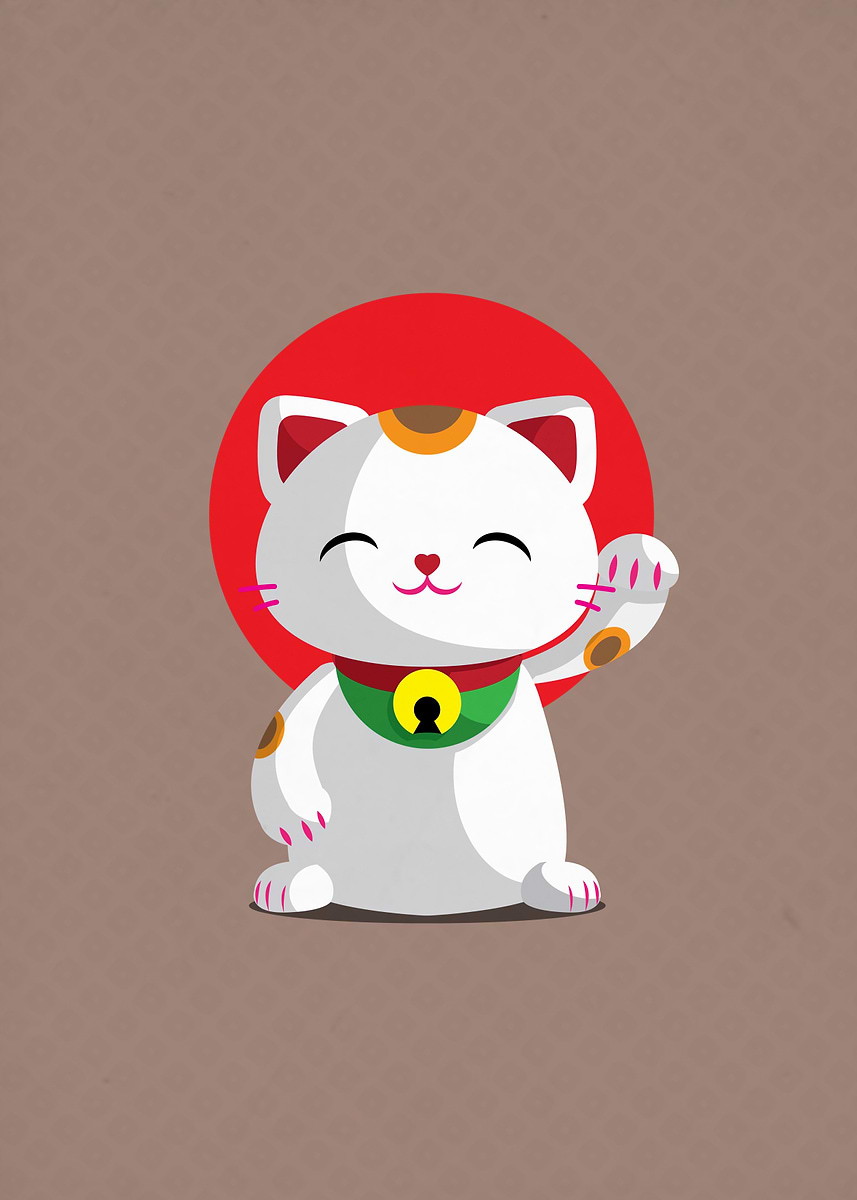 Maneki Neko' Poster, picture, metal print, paint by Paulo