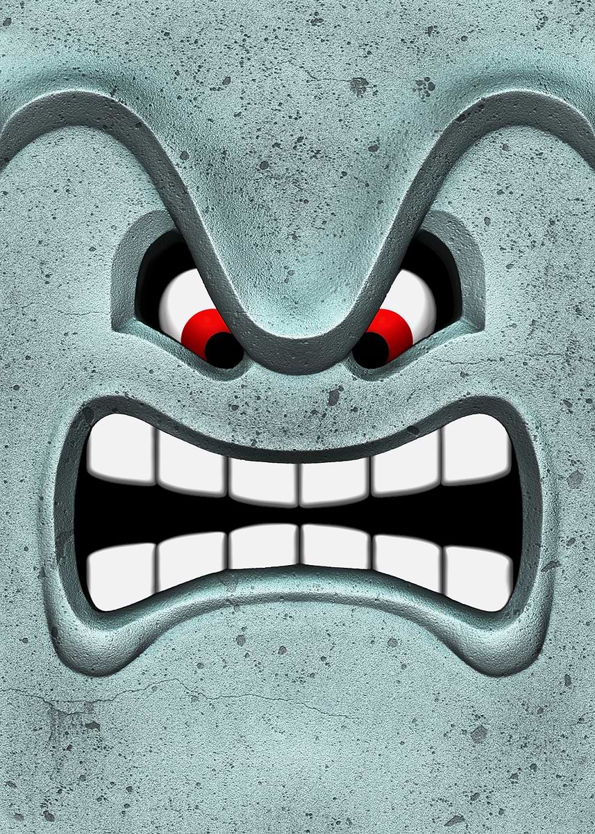 'Thwomp (modeled and rendered in zbrush)' Poster, picture, metal print ...