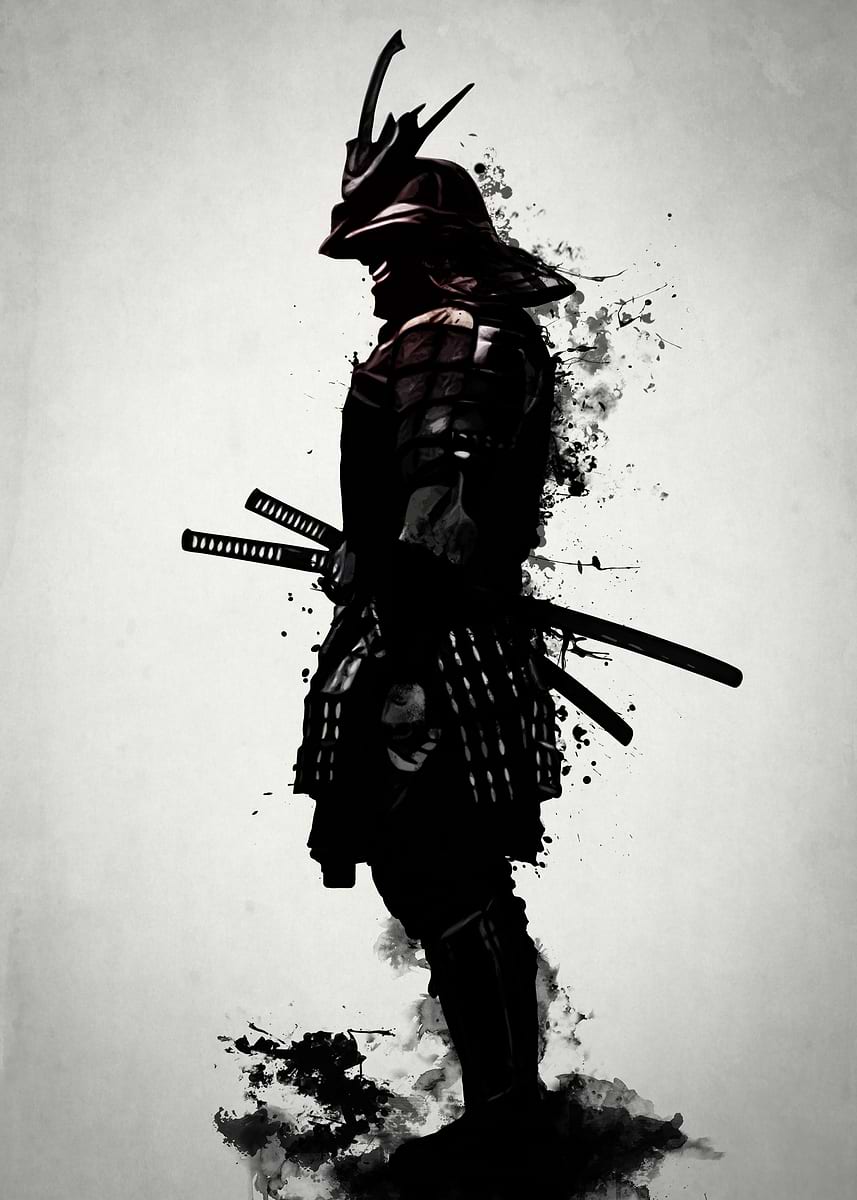 Armored Samurai - Mirrored' Poster, picture, metal print, paint by