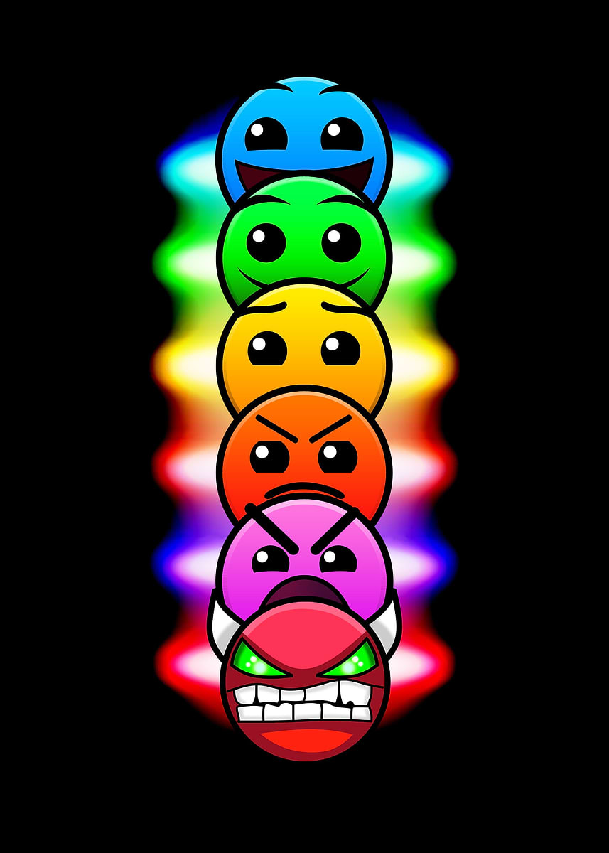 Geometry Dash Difficulty Faces poster' Poster, picture, metal