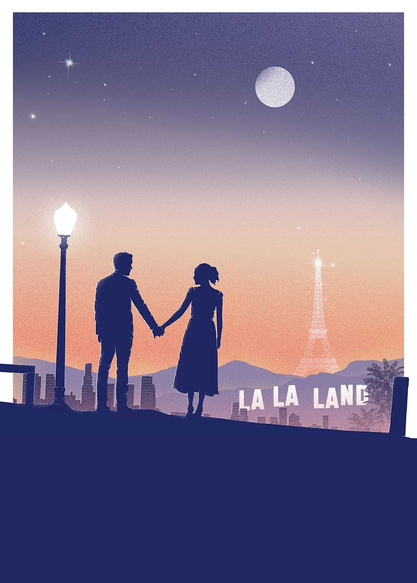 lalaland ページです.。.:*♡ La La Land' Poster, picture, metal print, paint by Felix Tindall