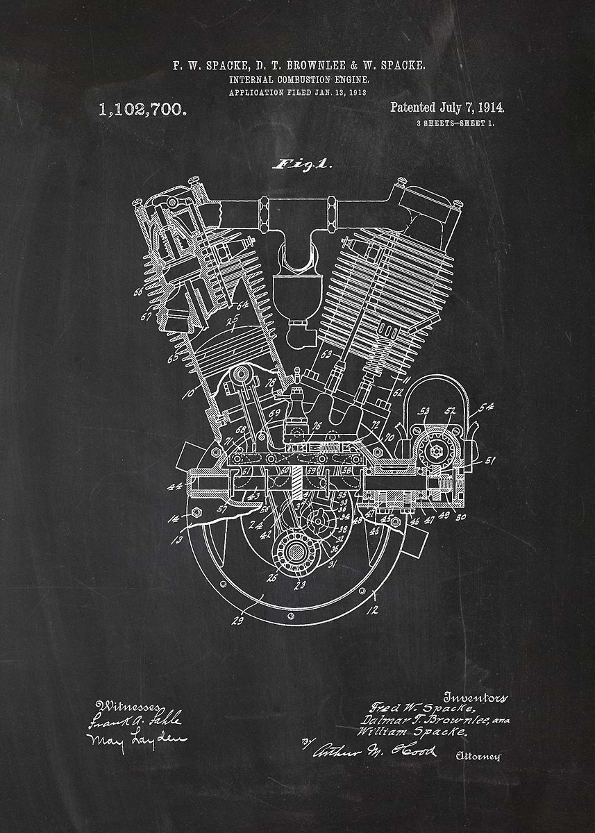 '1914 Combustion Engine' Poster, picture, metal print, paint by Nicram ...