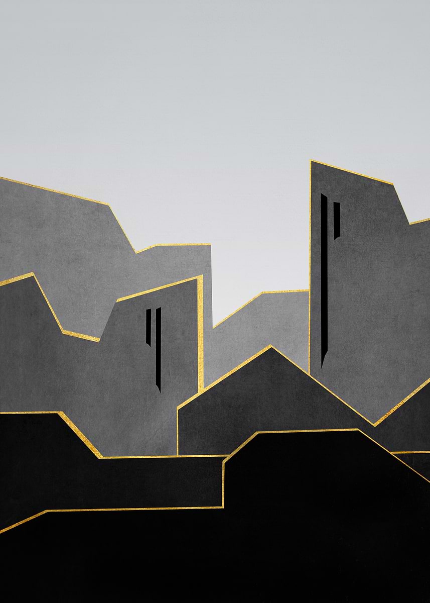 'Abstract Architecture 02' Poster, picture, metal print, paint by Marco ...