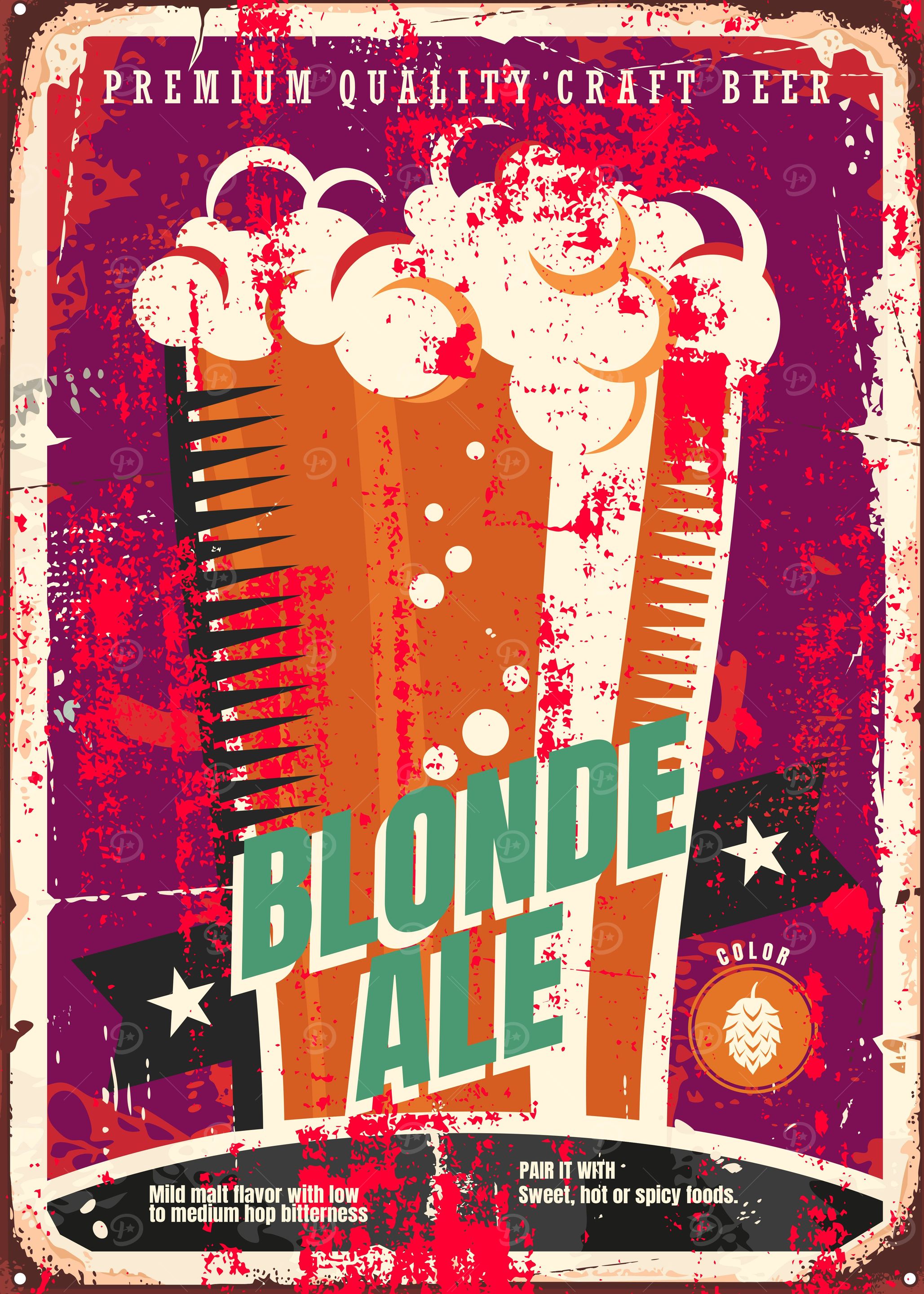'Blonde ale' Poster, picture, metal print, paint by Mr Jackpots | Displate