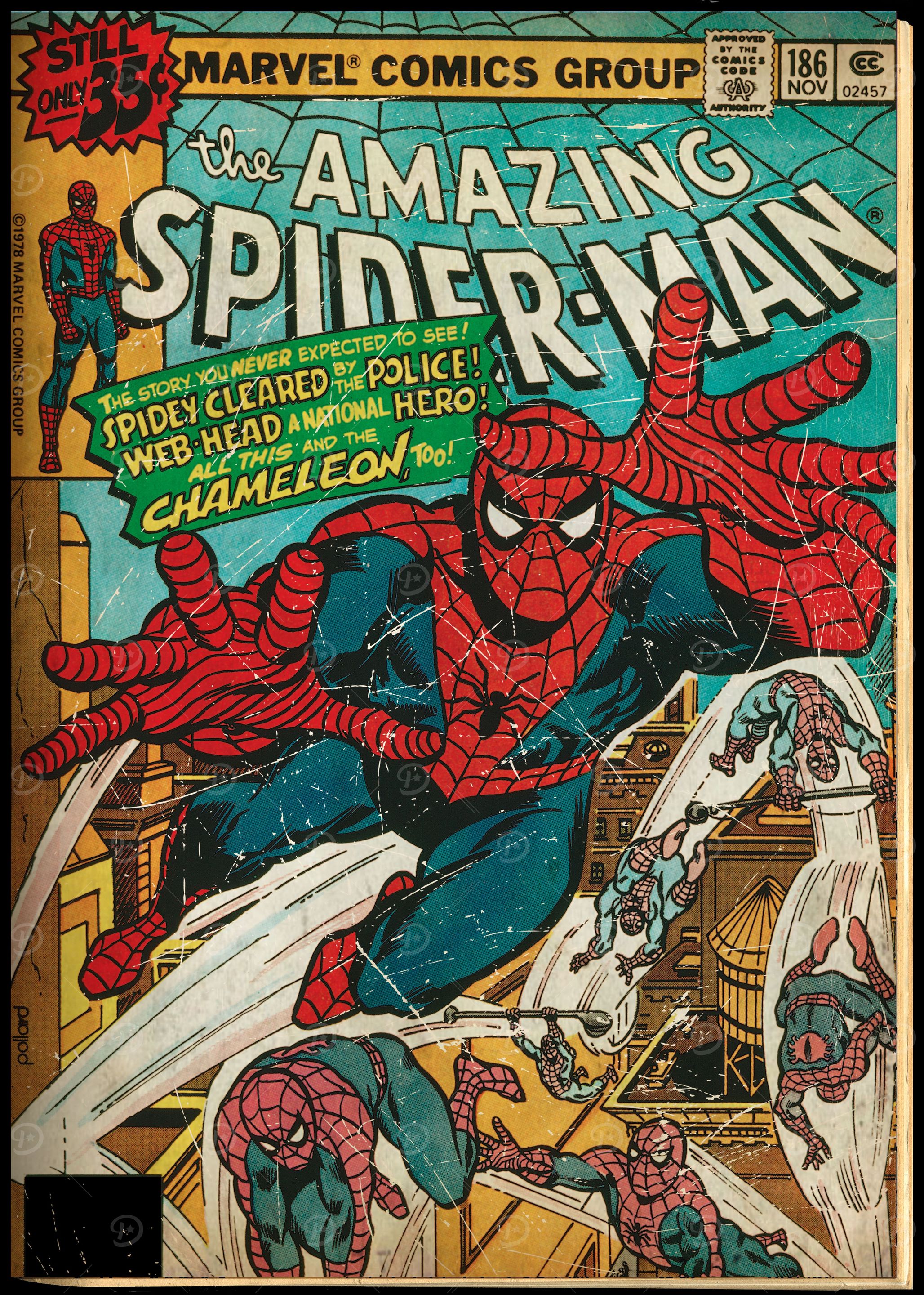 DISPLATE 限定金属ポスター スパイダーマン Amazon.com: Displate Metal Poster Marvel - Spider-Man Retro