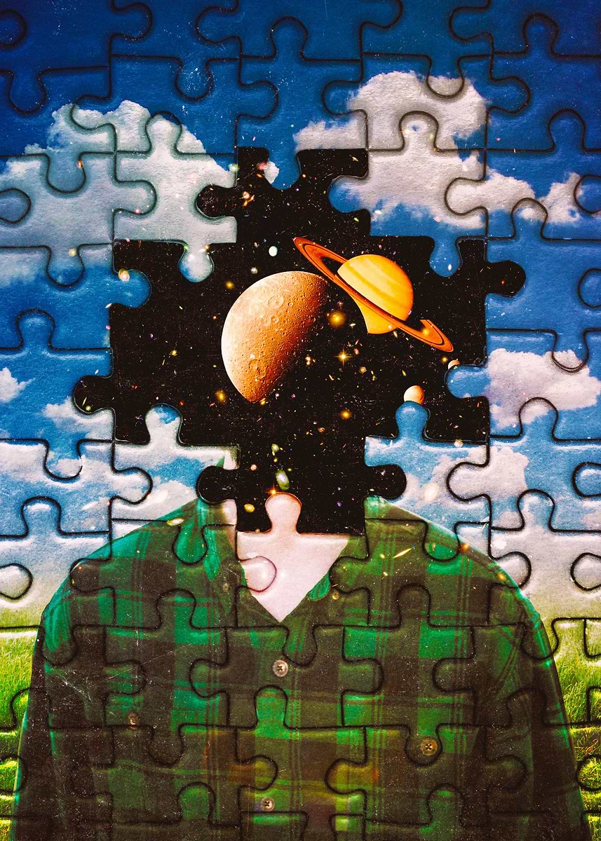 'Puzzled' Poster, picture, metal print, paint by seam less | Displate