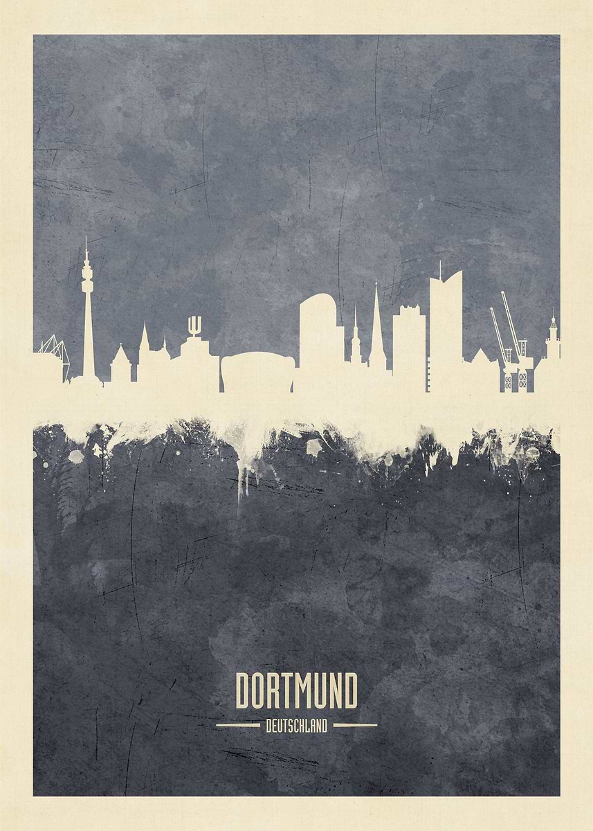 Displate l posters ドルトムント Dortmund Germany Skyline' Poster, picture, metal print, paint by