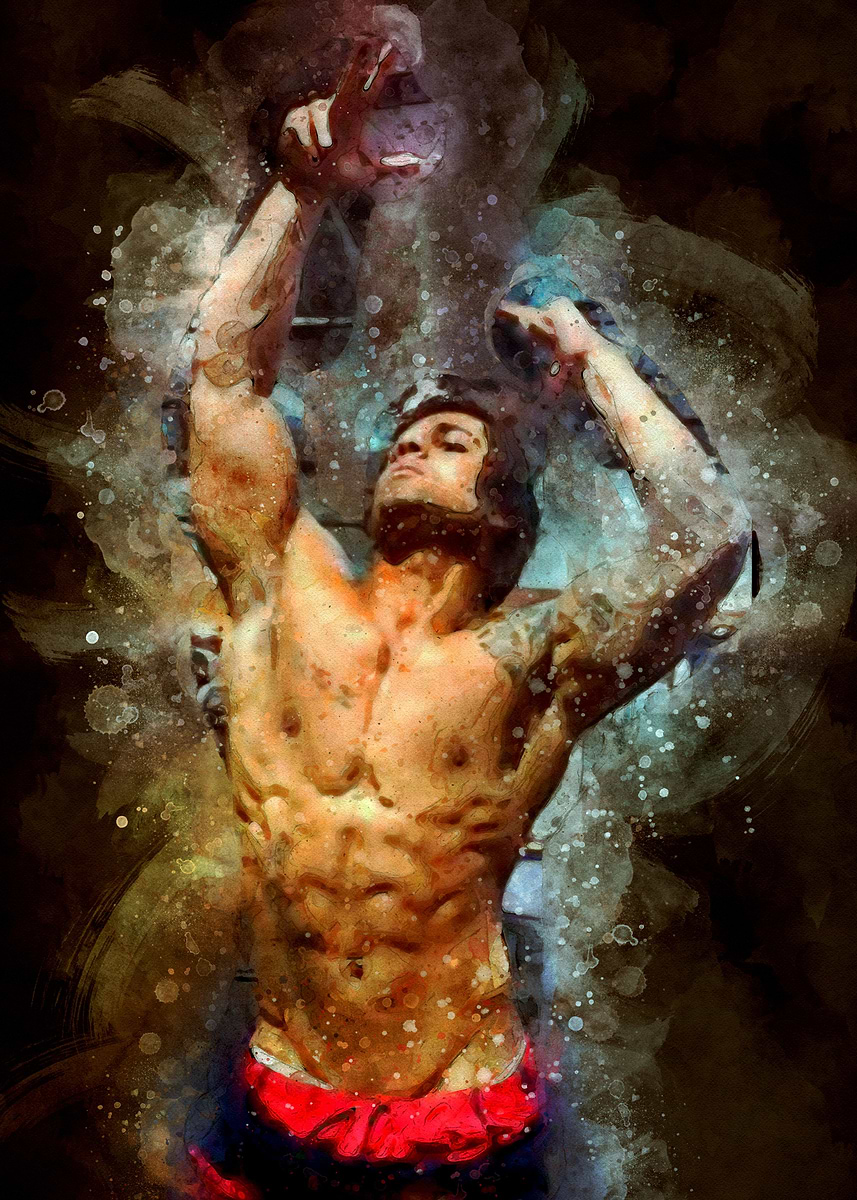 Zyzz Aziz Shavershian' Poster, picture, metal print, paint by