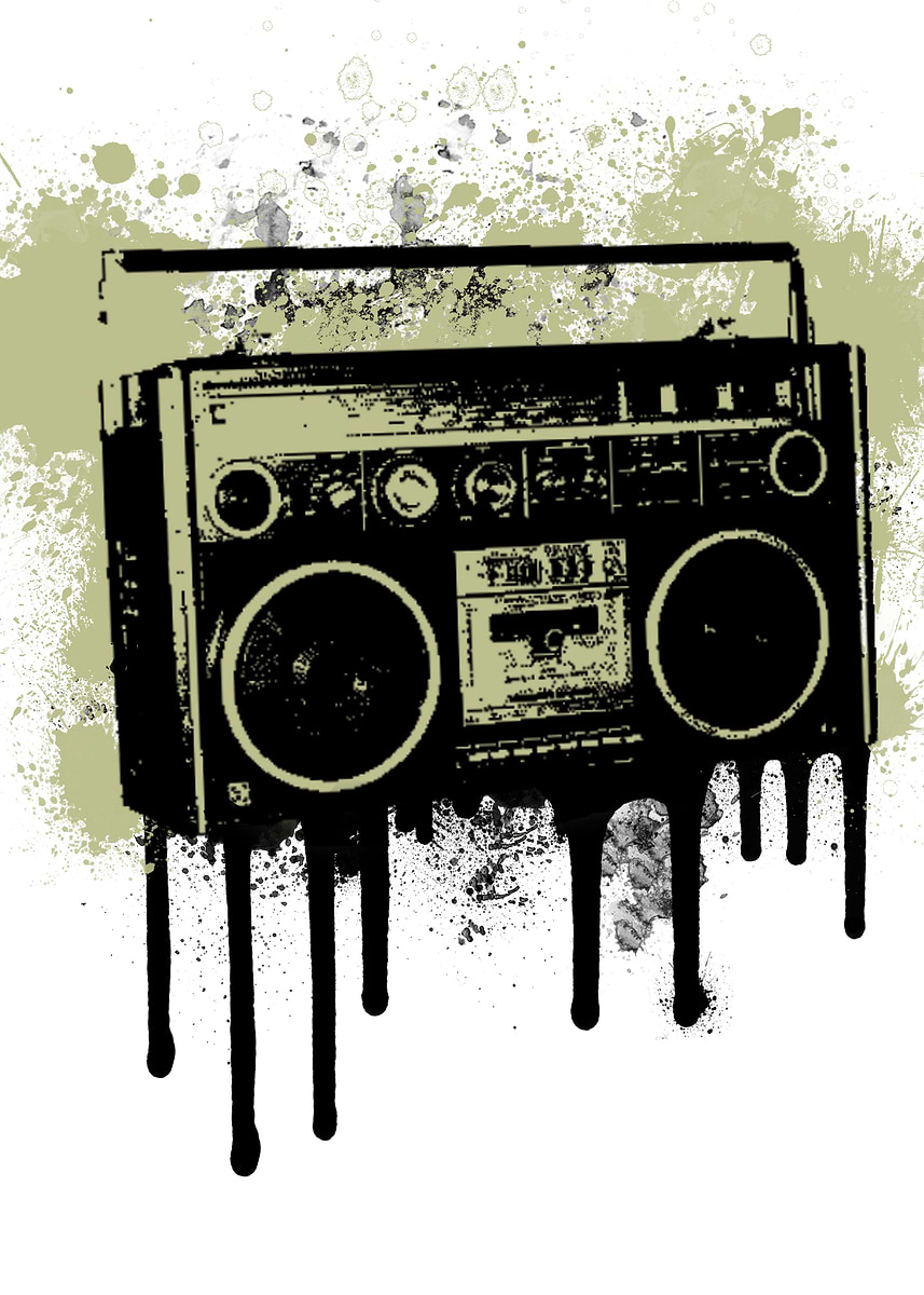 'Portable Stero Splatter' Poster, picture, metal print, paint by John ...