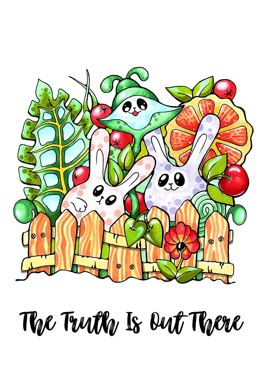 'Rabbit The Alien' Poster, picture, metal print, paint by Olha Abramova ...