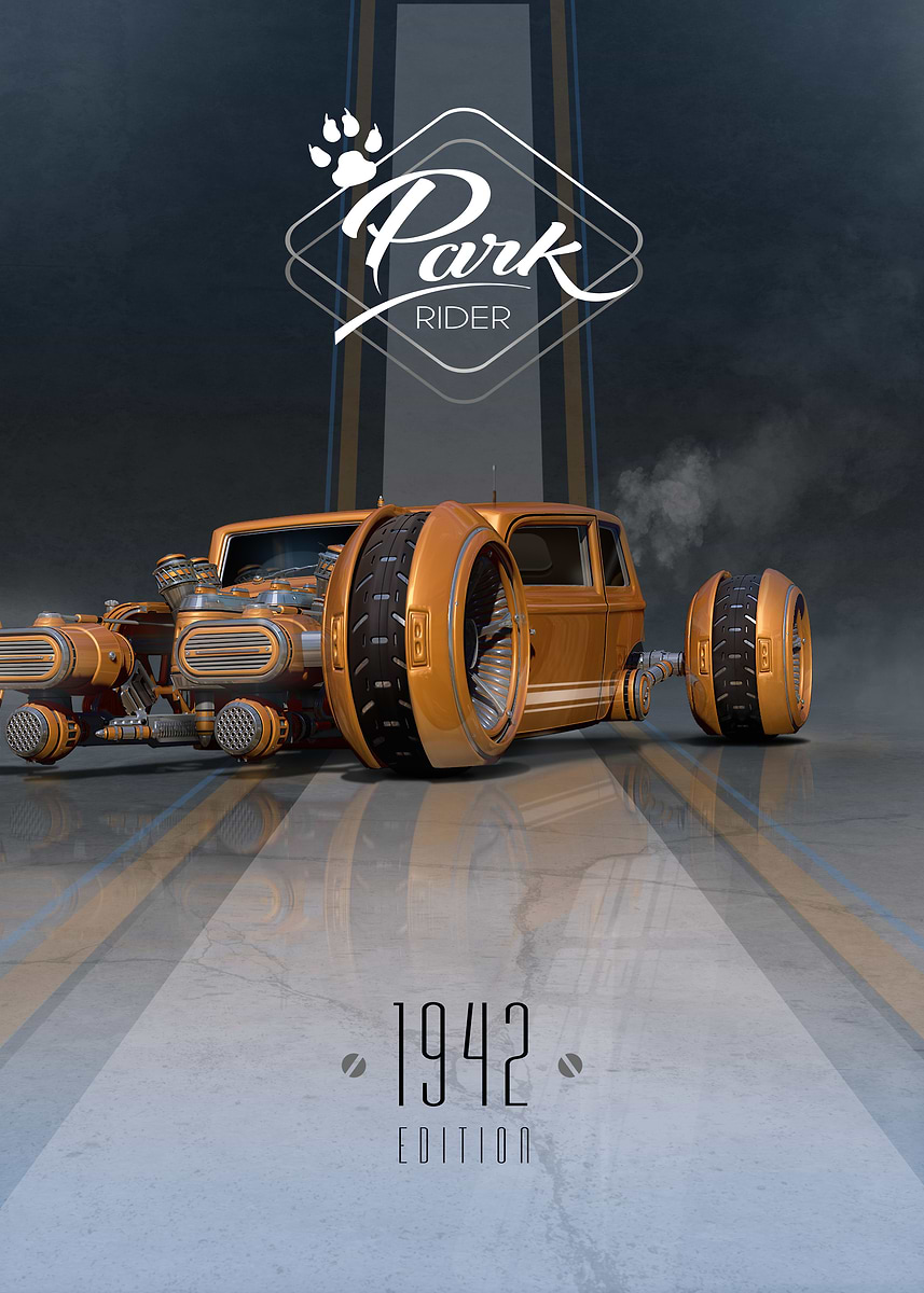Parcal Rider 'Park Rider Concept' Poster, picture, metal print, paint by JL LUDDENI ...