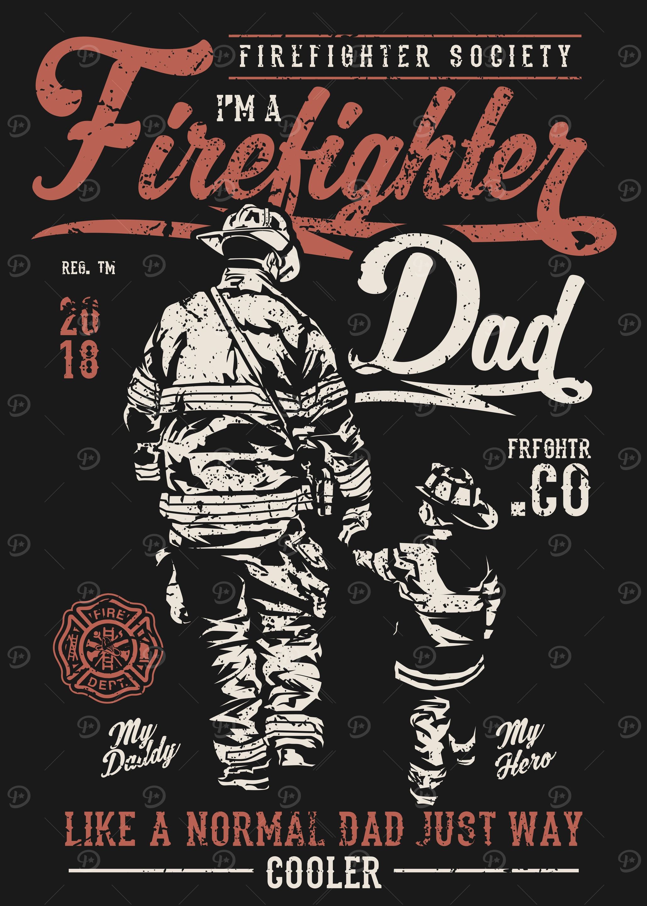 'Fire Fighter Dad' Poster, picture, metal print, paint by Chris Simmons ...