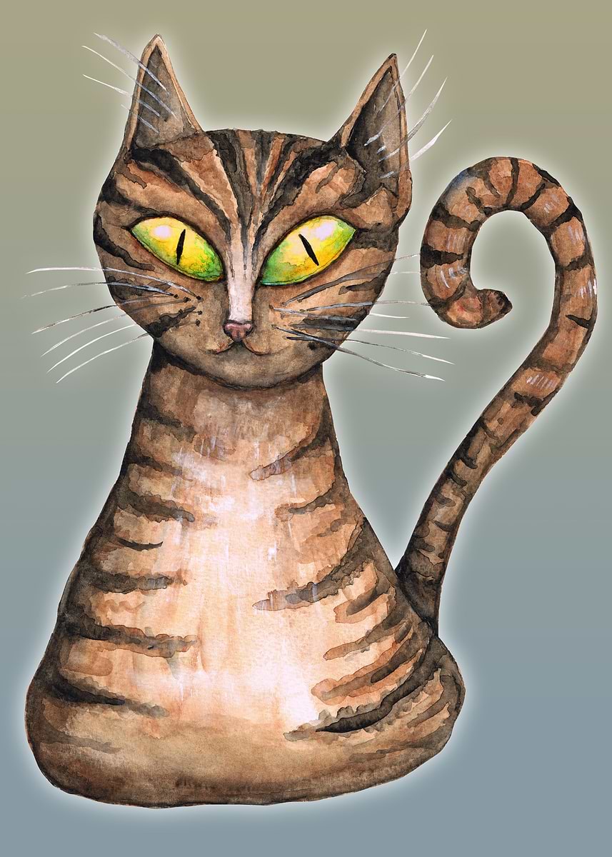 Striped Cat Acrylic Block main image 0