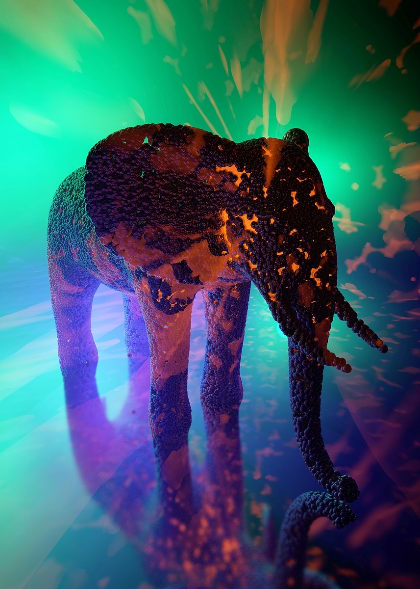 'Abstract elephant 21' Poster, picture, metal print, paint by Daniel ...