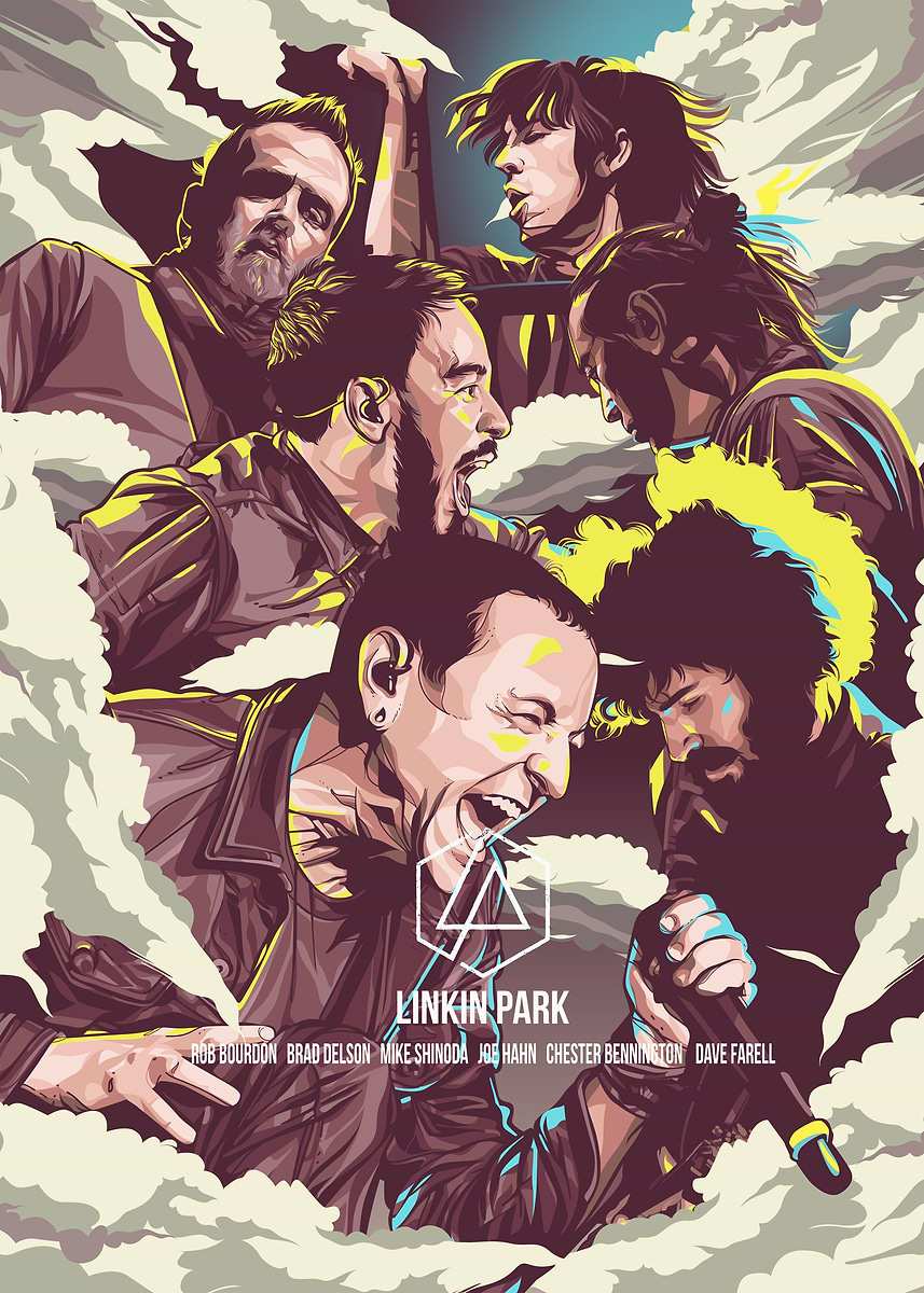 Linkin Park poster' Poster, picture, metal print, paint by Obiy