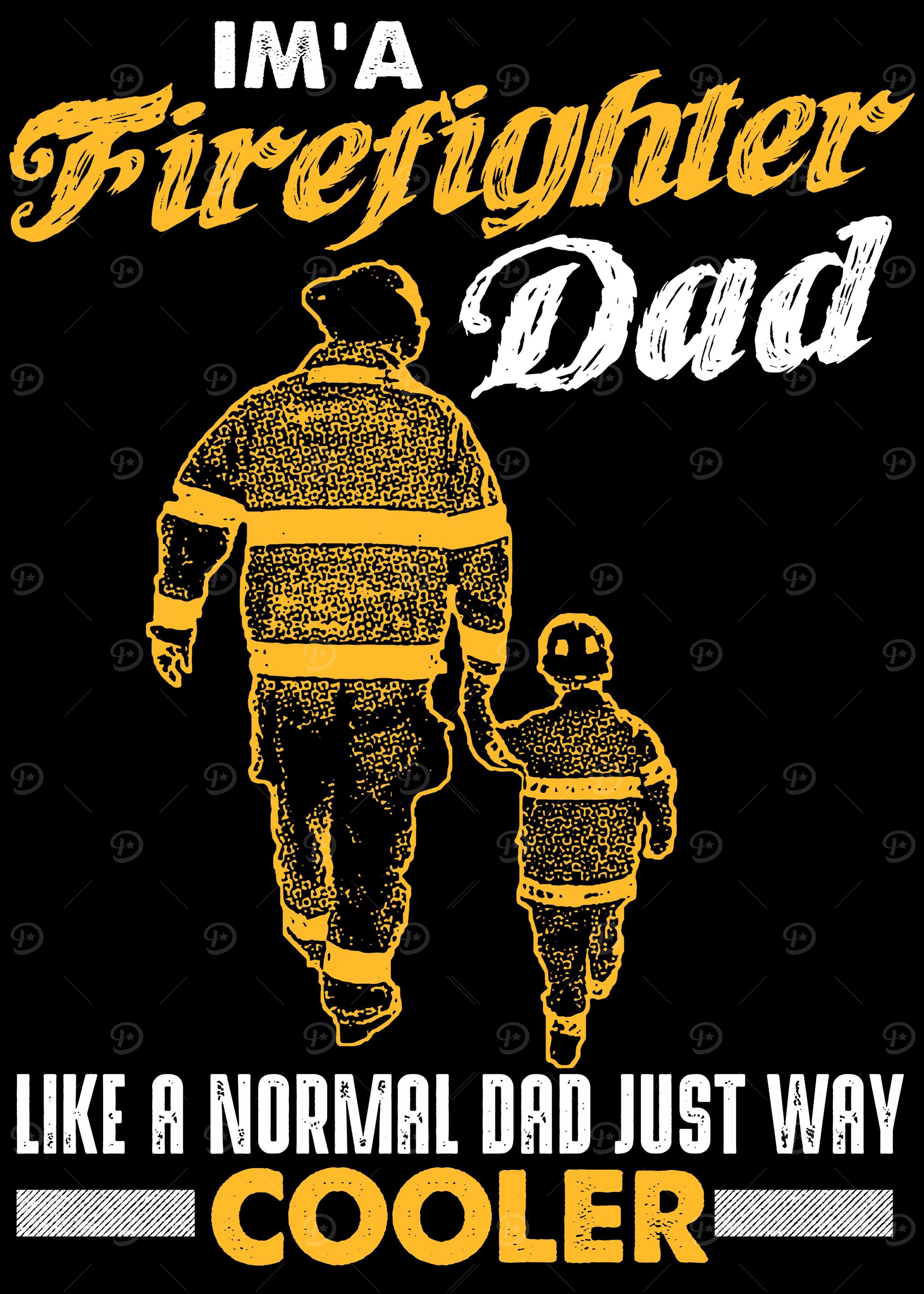 'Firefighter Dad' Poster, picture, metal print, paint by Giovanni ...