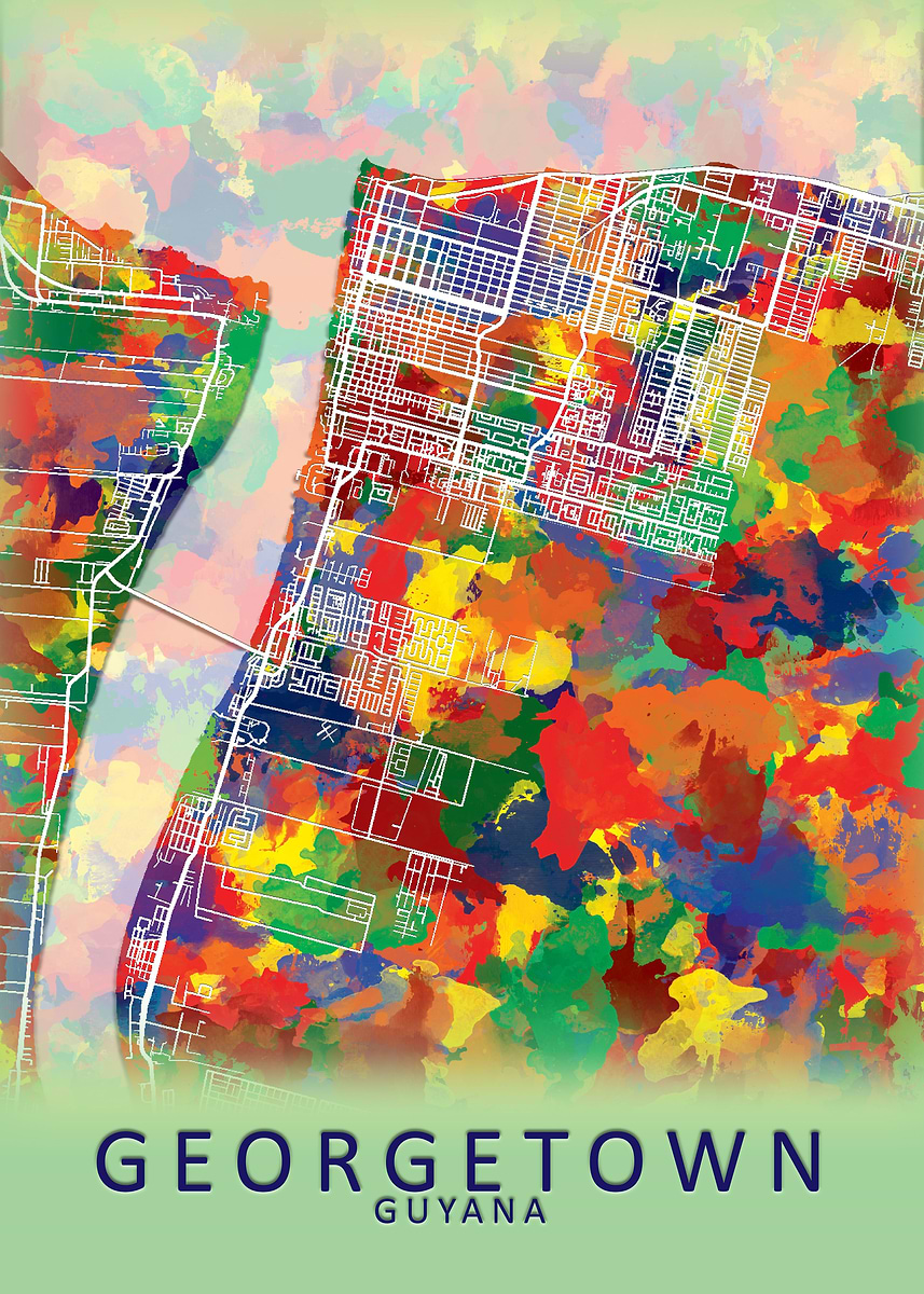 Georgetown Guyana City Map Poster Picture Metal Print Paint By georgetown-guyana-city-map-poster-picture-metal-print-paint-by