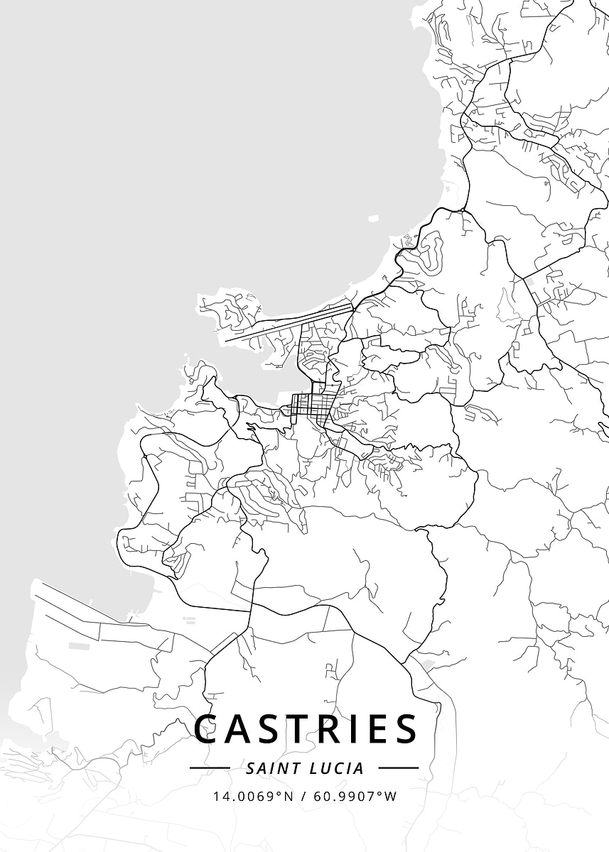 'Castries Saint Lucia' Poster, picture, metal print, paint by Designer ...