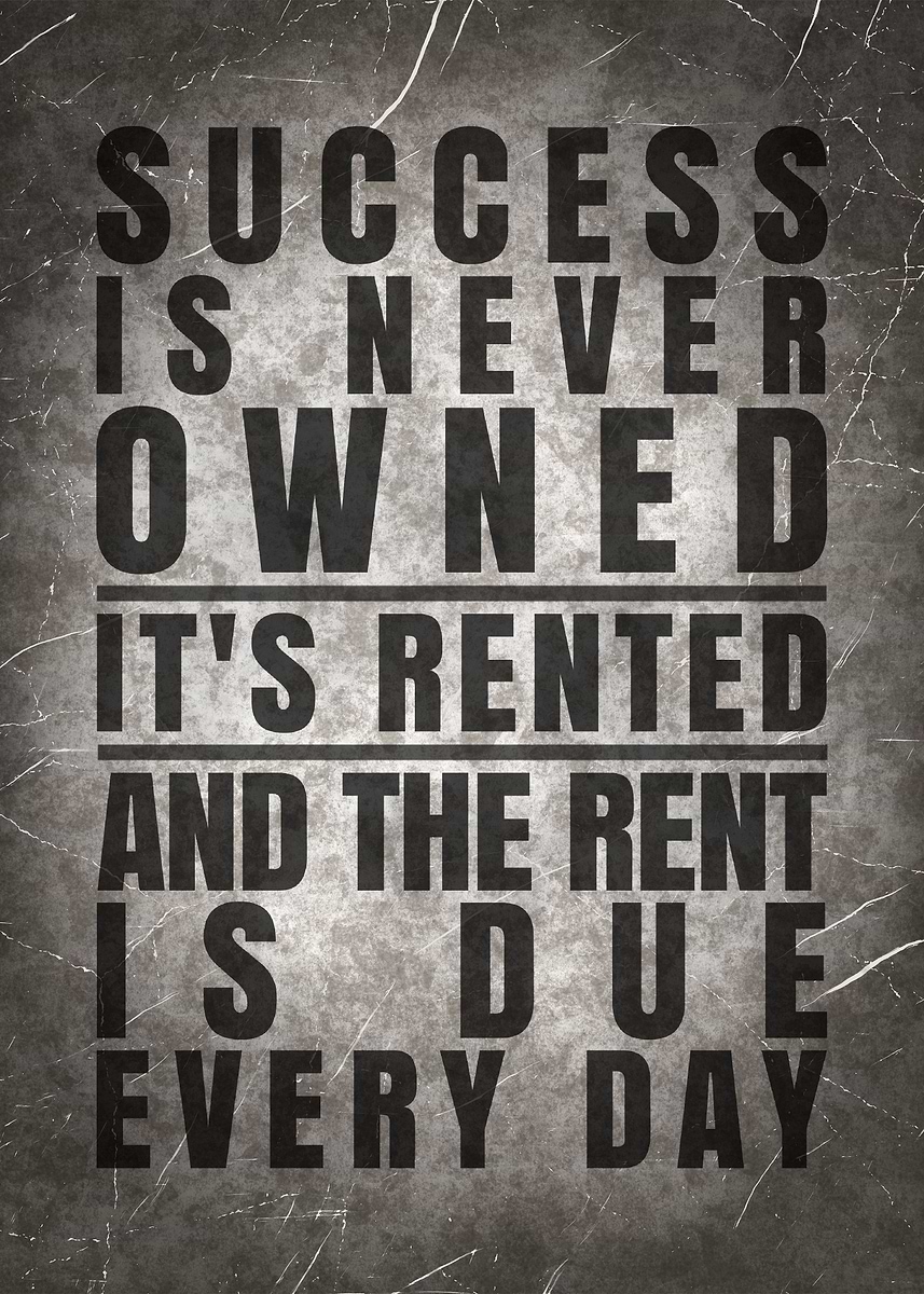 'Pay Your Rent Quote' Poster, picture, metal print, paint by Lucky Art ...