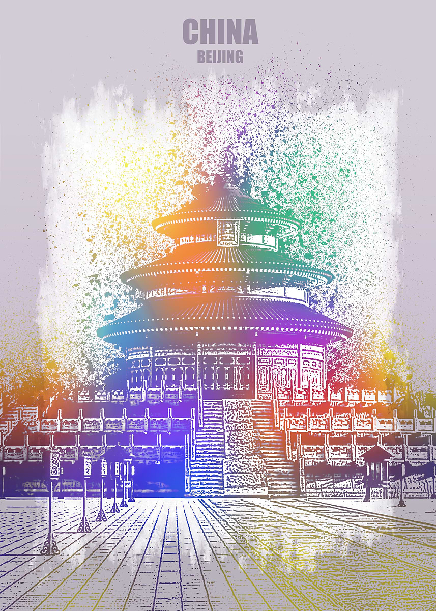 'China Rainbow Splash' Poster, picture, metal print, paint by japan ...