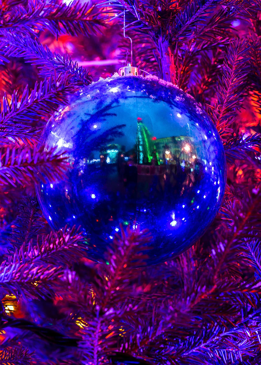 'Blue Ball Red Spruce Tree' Poster, picture, metal print, paint by Art ...