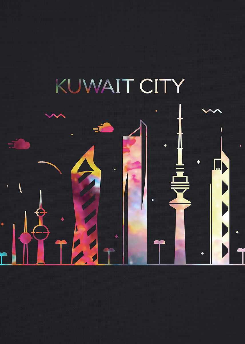 'Kuwait City Skyline Art' Poster, picture, metal print, paint by Design ...