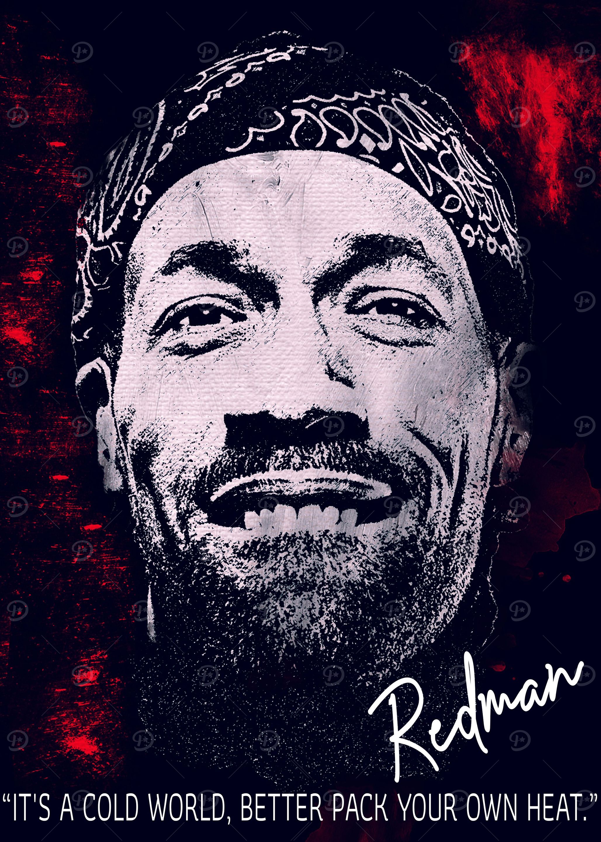 Redman Sticker 'Redman' Poster, picture, metal print, paint by TI KI | Displate