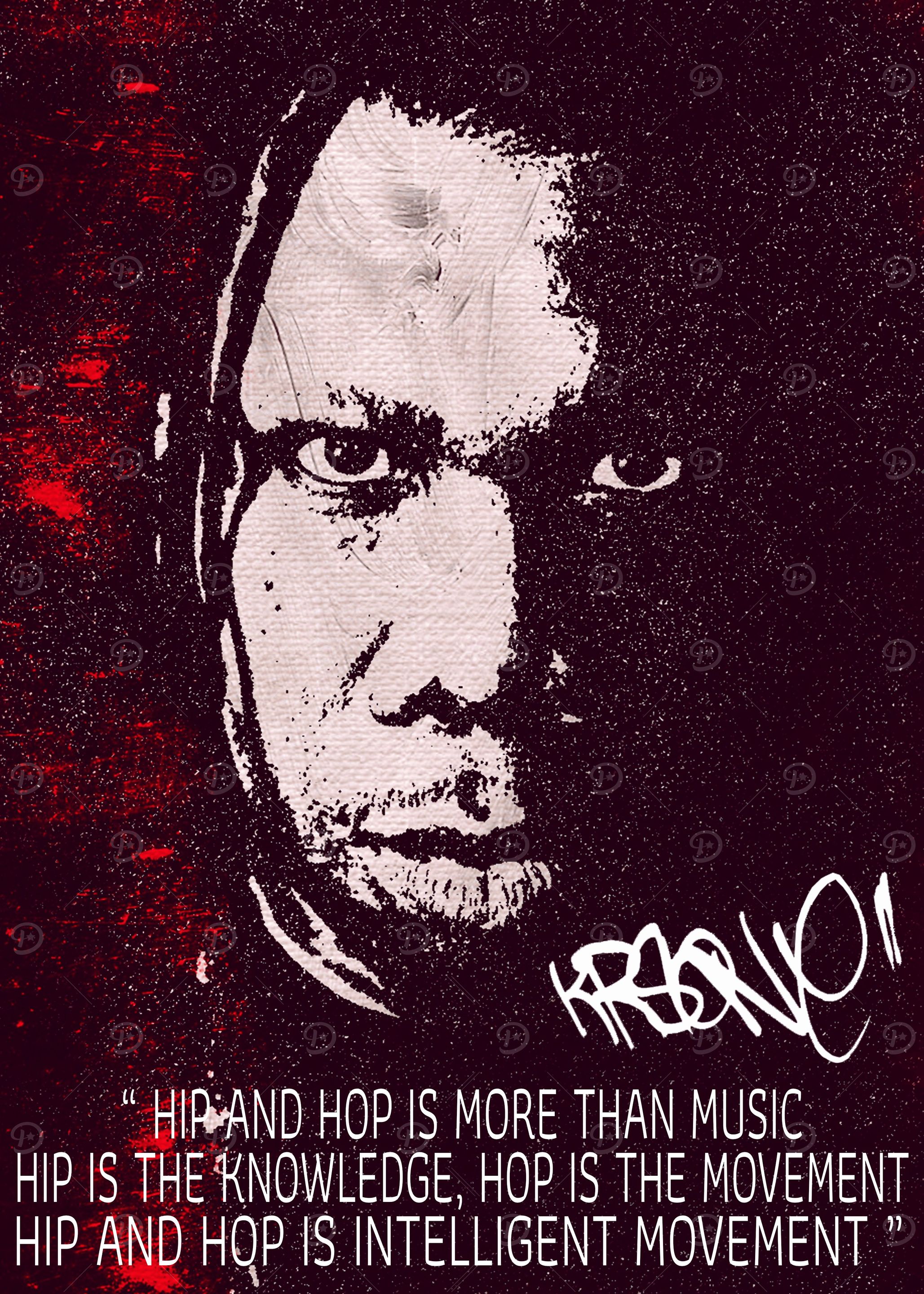 KRS One' Poster, picture, metal print, paint by TI KI | Displate