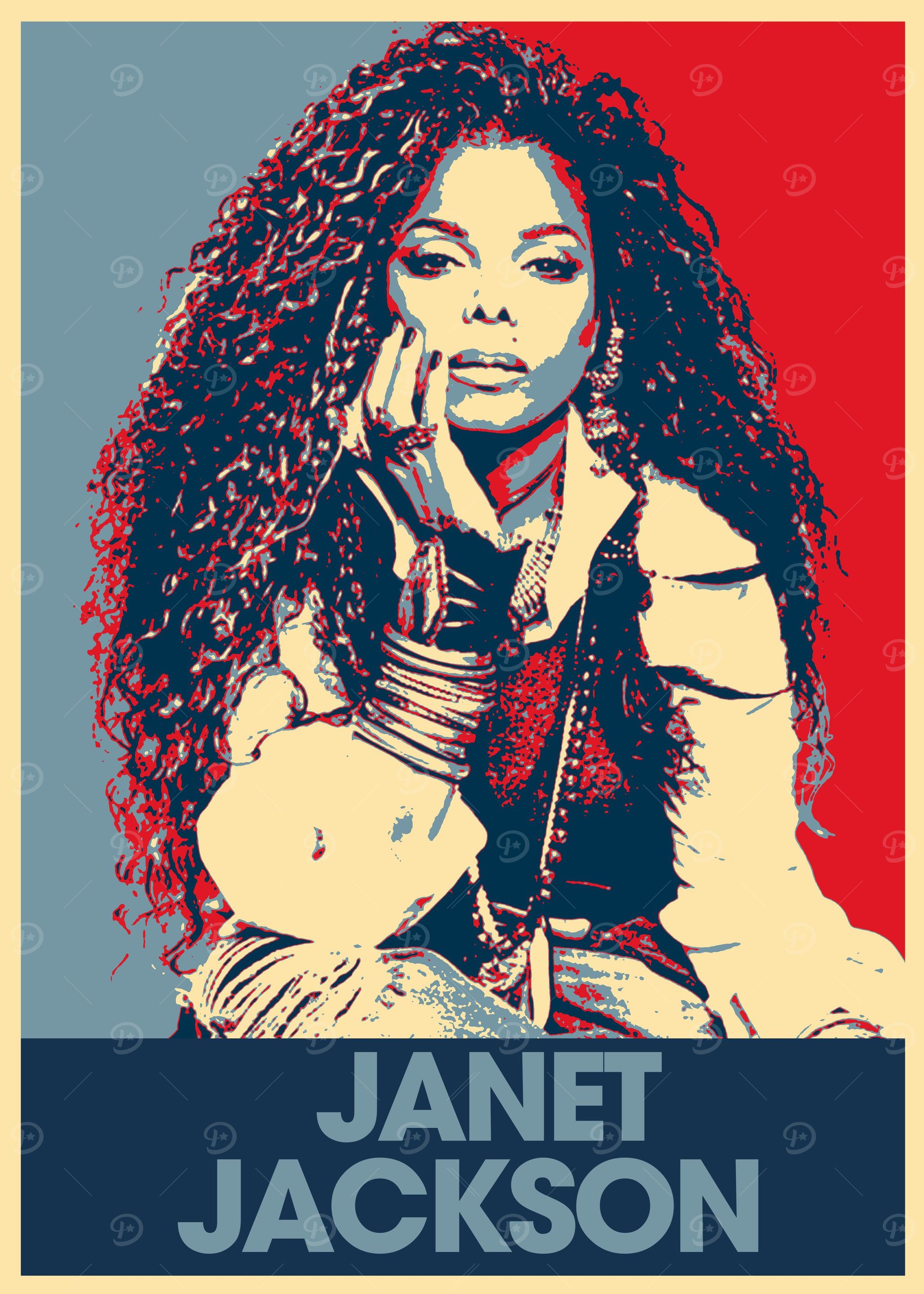 Janet Jackson' Poster, picture, metal print, paint by