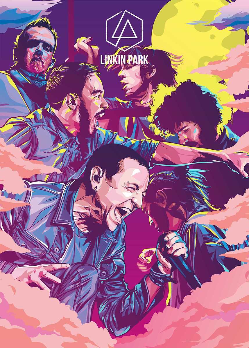 Linkin Park Personil' Poster, picture, metal print, paint by Obiy
