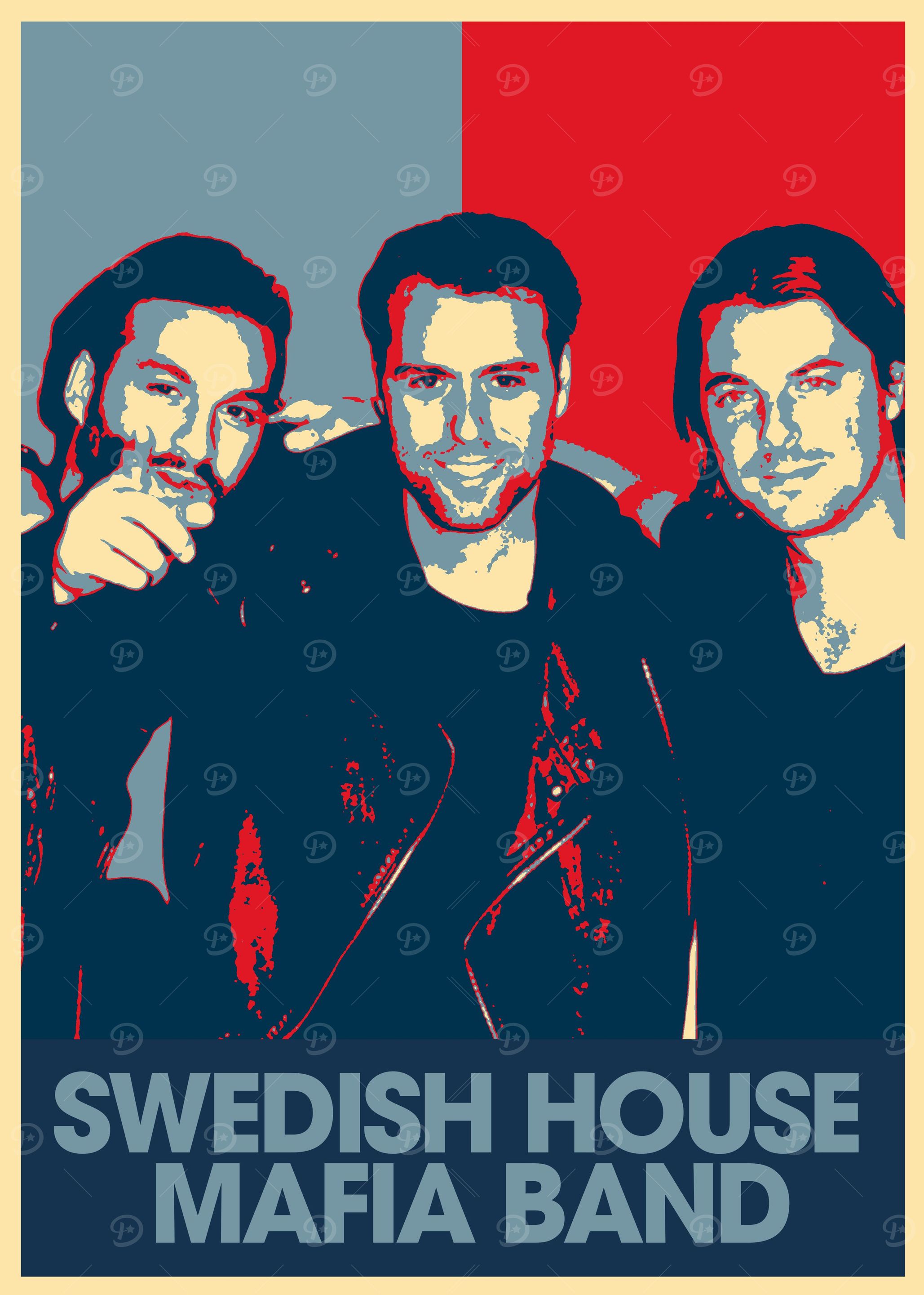 Swedish House Mafia band' Poster, picture, metal print, paint by