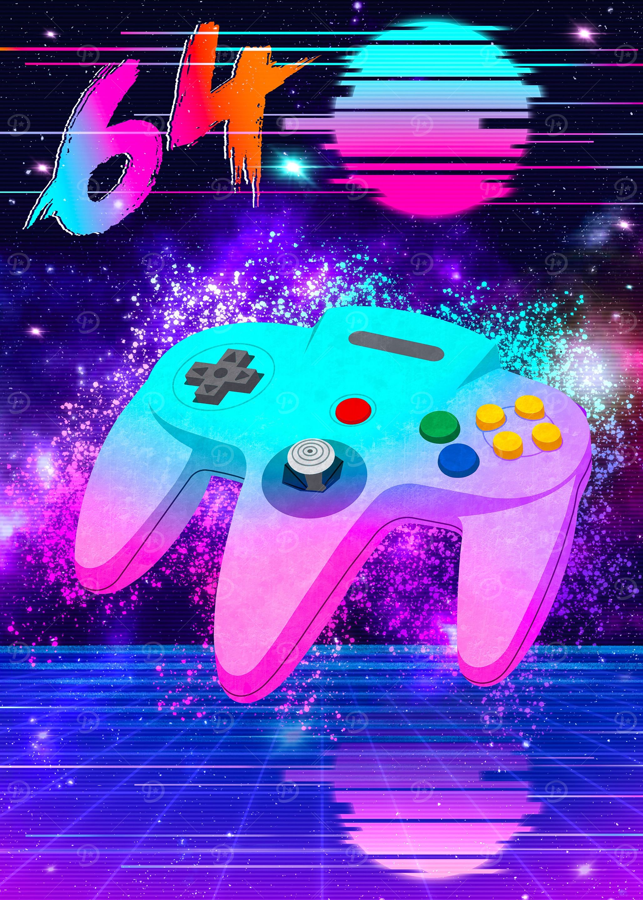 Nintendo 64' Poster, picture, metal print, paint by Devil May