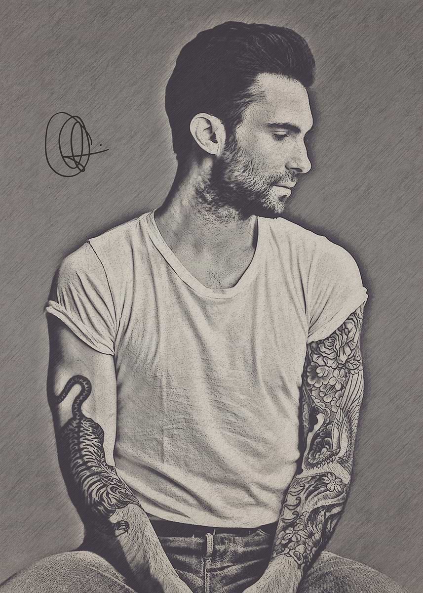 Adam Levine Poster Picture Metal Print Paint By John Smith Displate