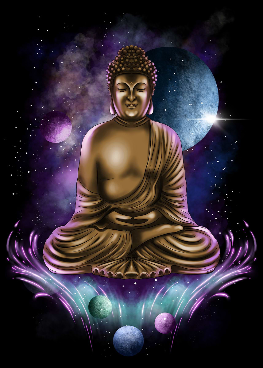 the cosmic buddha' Poster, picture, metal print, paint by Aka