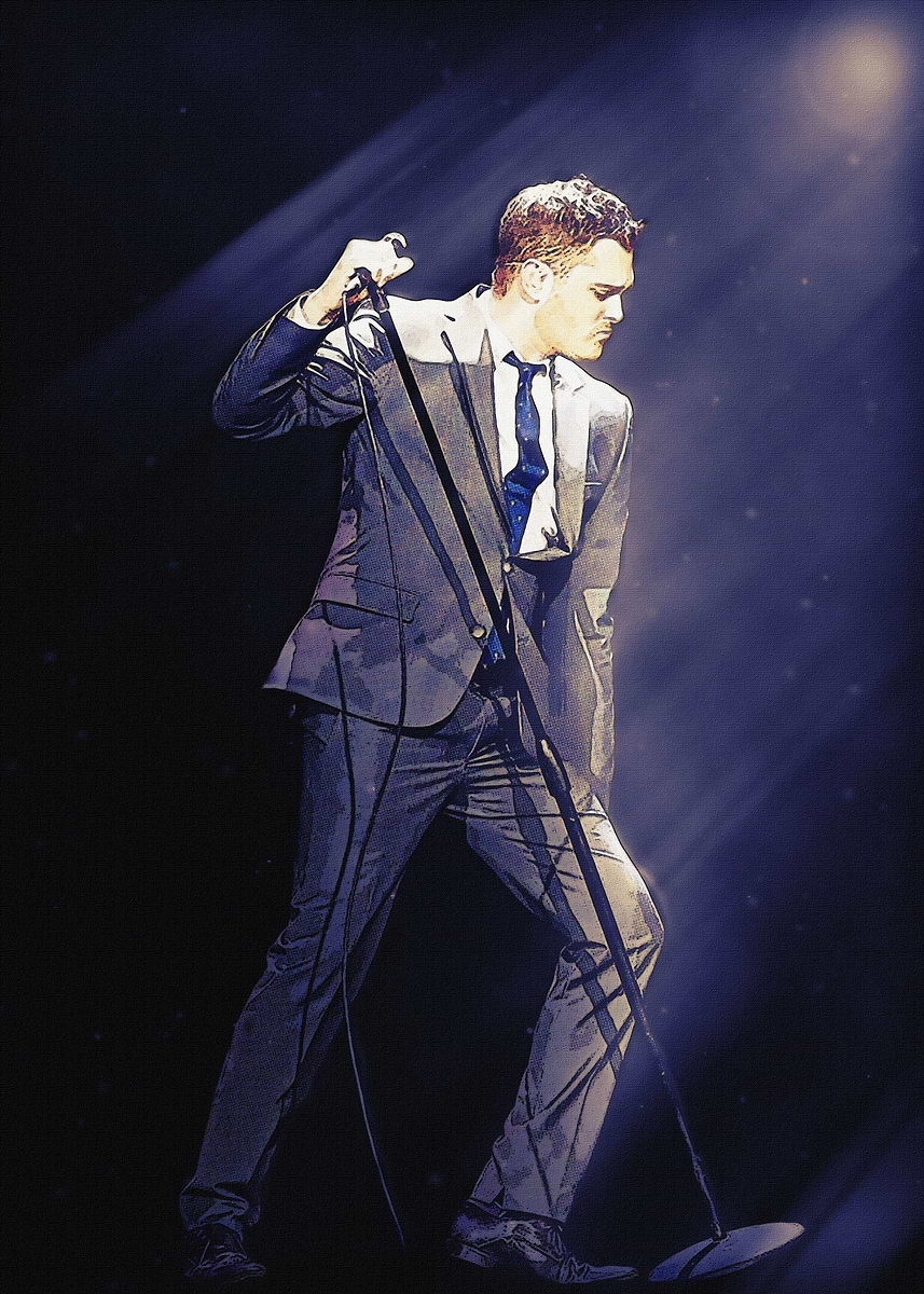 Buble's Raper 'Superstars Michael Buble' Poster, picture, metal print, paint by The ...